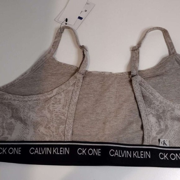 NEW with TAGS Calvin Klein CK One Bralette size XL SNAKESKIN cream QF5727 - Picture 4 of 6